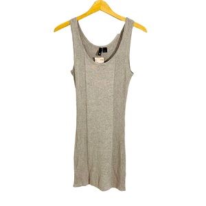 H&M Divided Gray Knit Ribbed Bodycon Tank Dress, Size 8